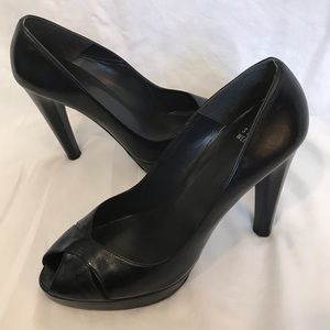 Black Stuart Weitzman Peep Toe Heels